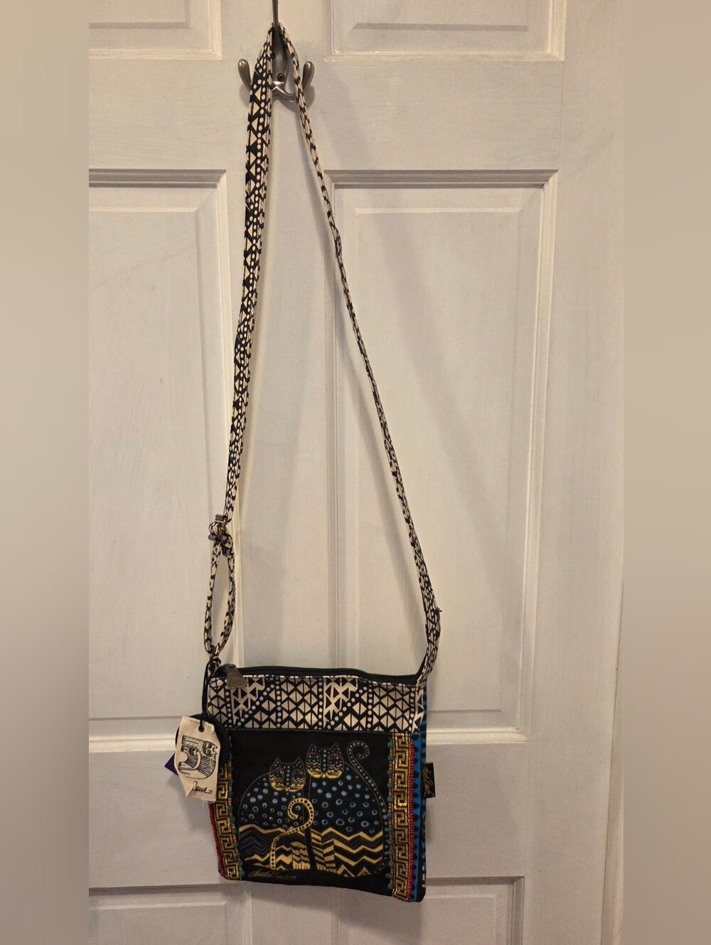 Laurel Burch Cato Cat Print Crossbody NWT